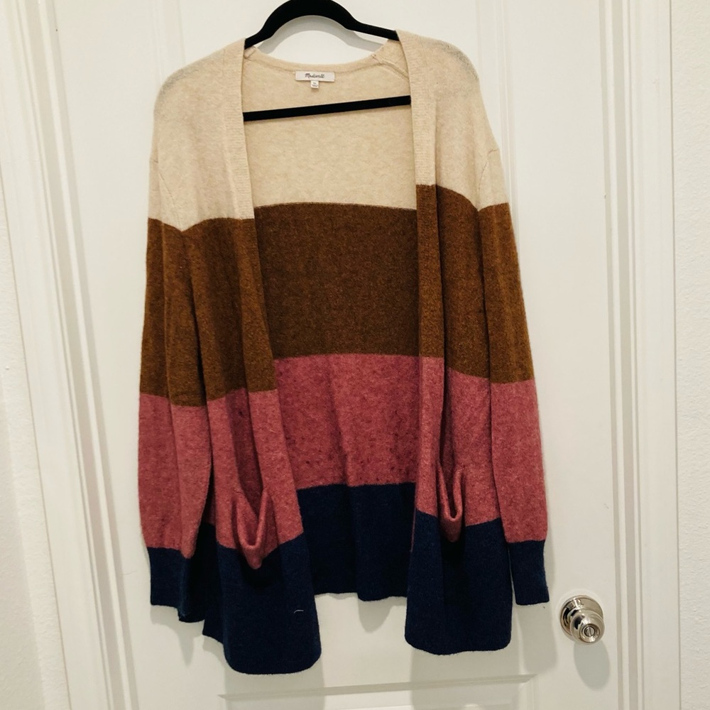 Madewell Stripped Print Cozy Short Walker Cardigan - Picture 4 of 9
